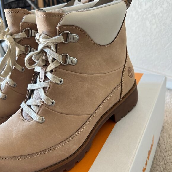 Timberland Ellendale Women's 9.5M Lace-Up Boots Light Beige Nubuck - Picture 9 of 16